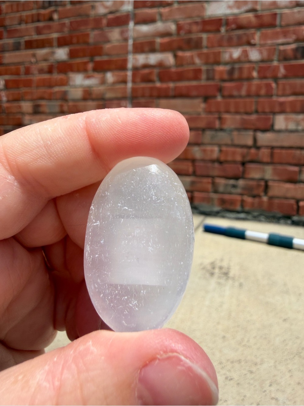 Clear Selenite Stone - Smooth Oval Crystal